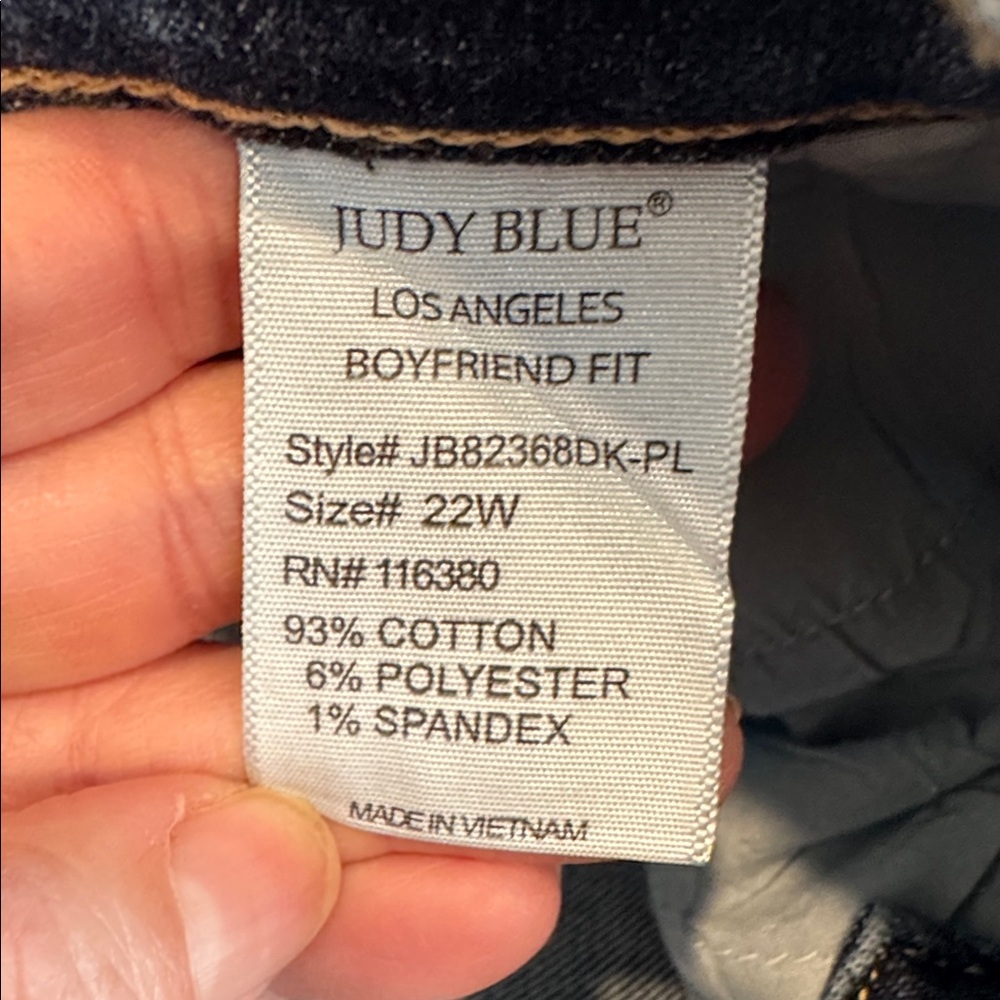 Judy Blue One Fine Day Boyfriend Fit Jeans Women’s 22W Non-Distressed Roomy Leg - Picture 16 of 16